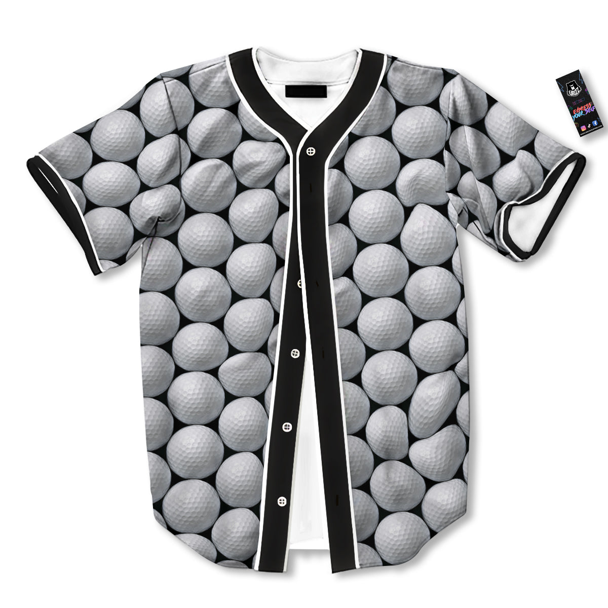 Giant Golf Ball Print Pattern Baseball Jersey-grizzshop