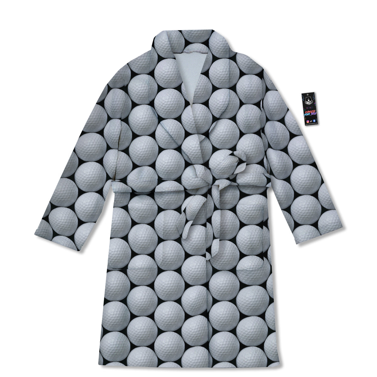 Giant Golf Ball Print Pattern Bathrobe-grizzshop