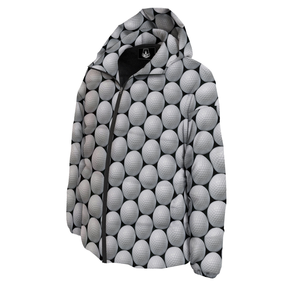 Giant Golf Ball Print Pattern Down Jacket-grizzshop