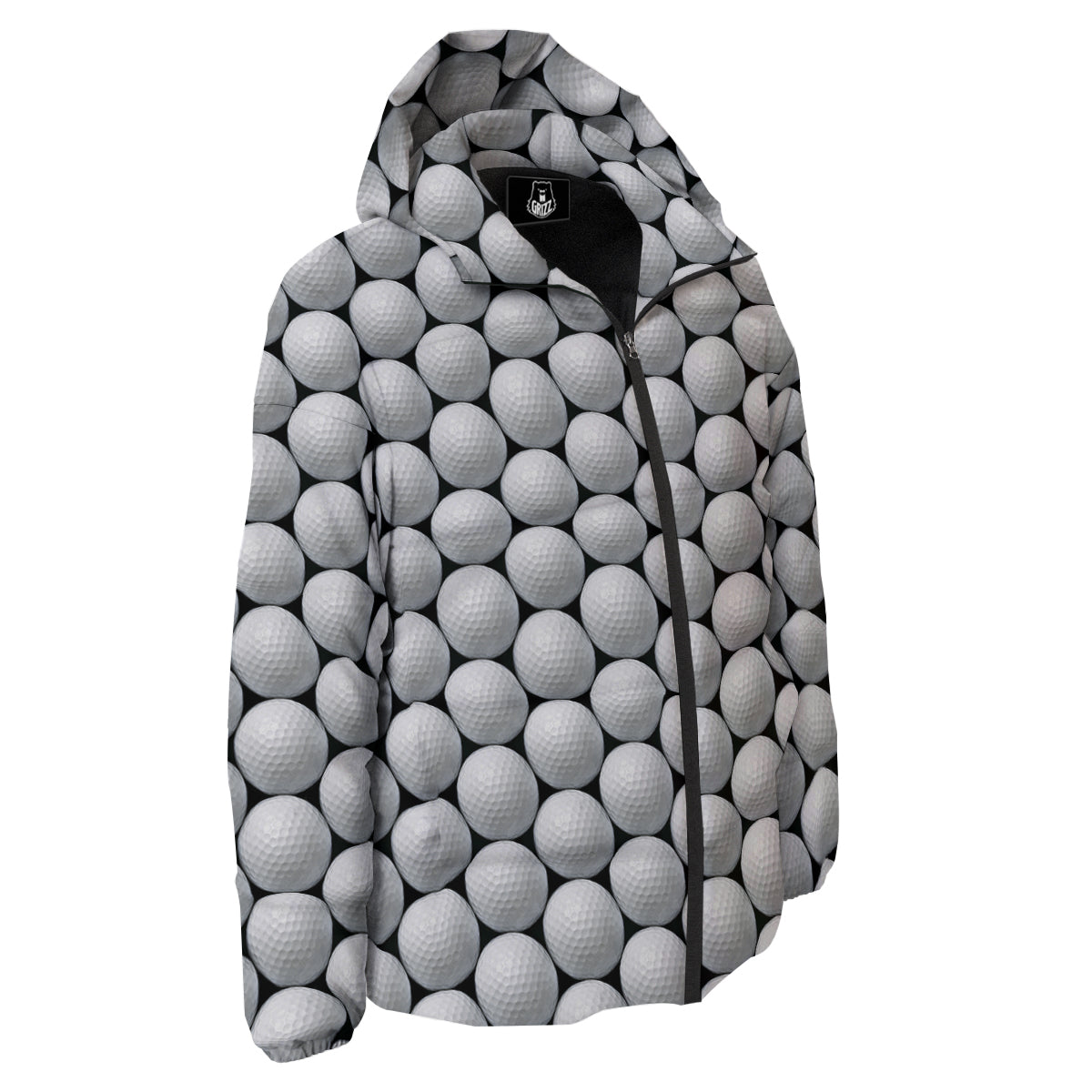 Giant Golf Ball Print Pattern Down Jacket-grizzshop