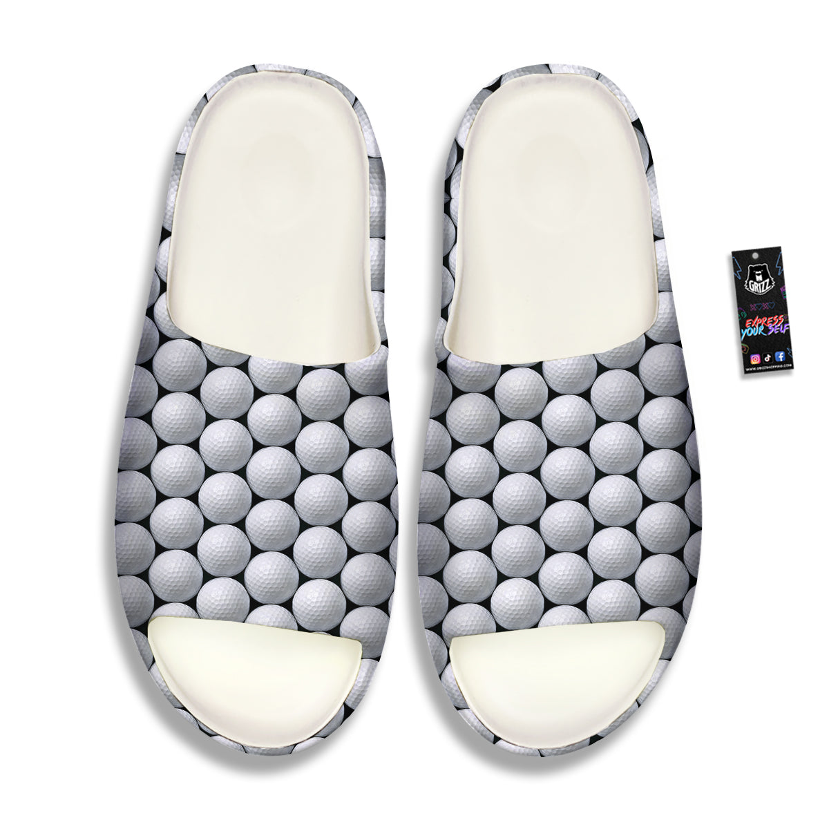 Giant Golf Ball Print Pattern Sandals-grizzshop