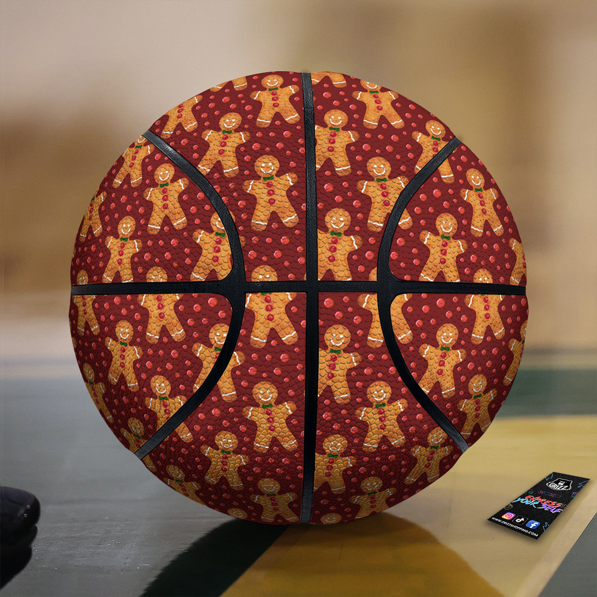 Gingerbread Brown Print Pattern Basketball