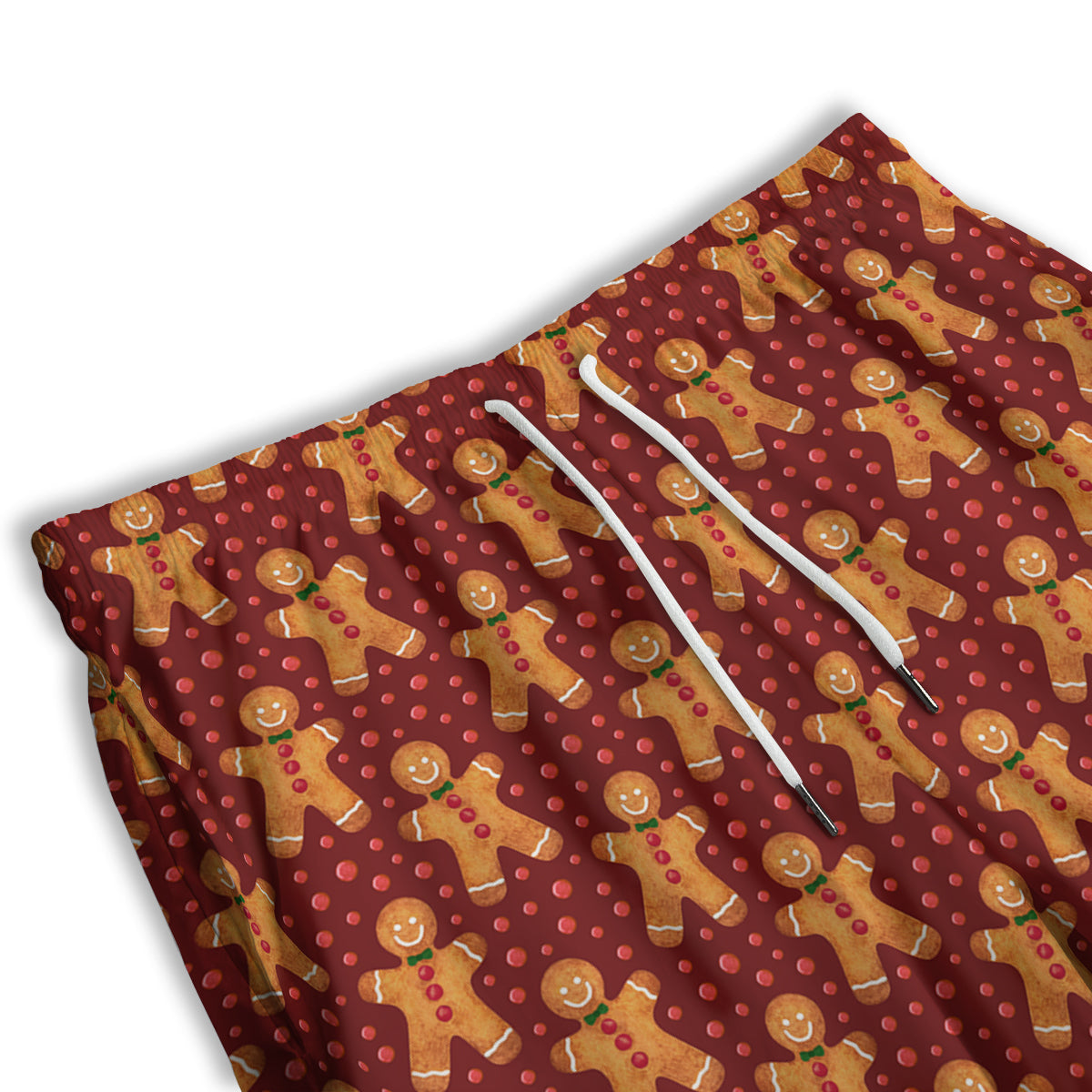 Gingerbread Brown Print Pattern Men's Athletic Shorts