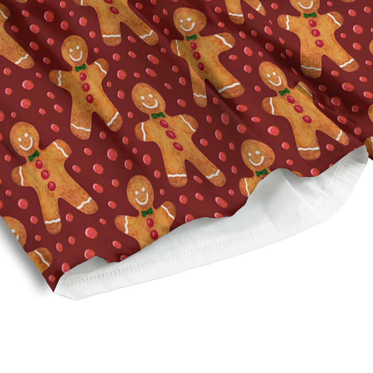 Gingerbread Brown Print Pattern Men's Athletic Shorts
