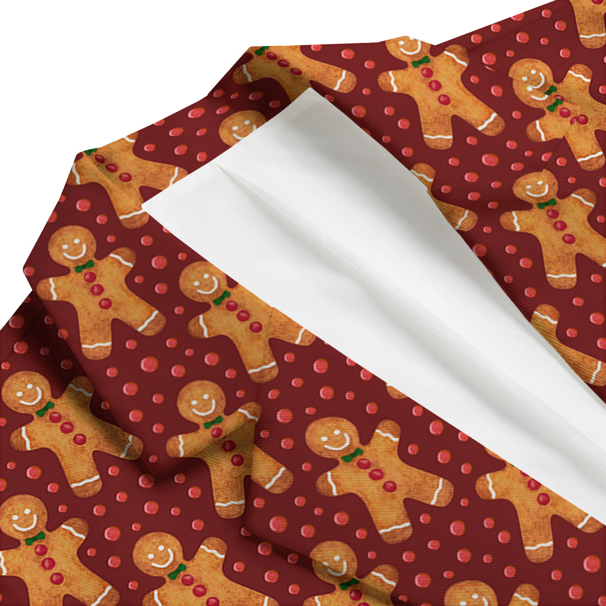 Gingerbread Brown Print Pattern Men's Blazer-grizzshop