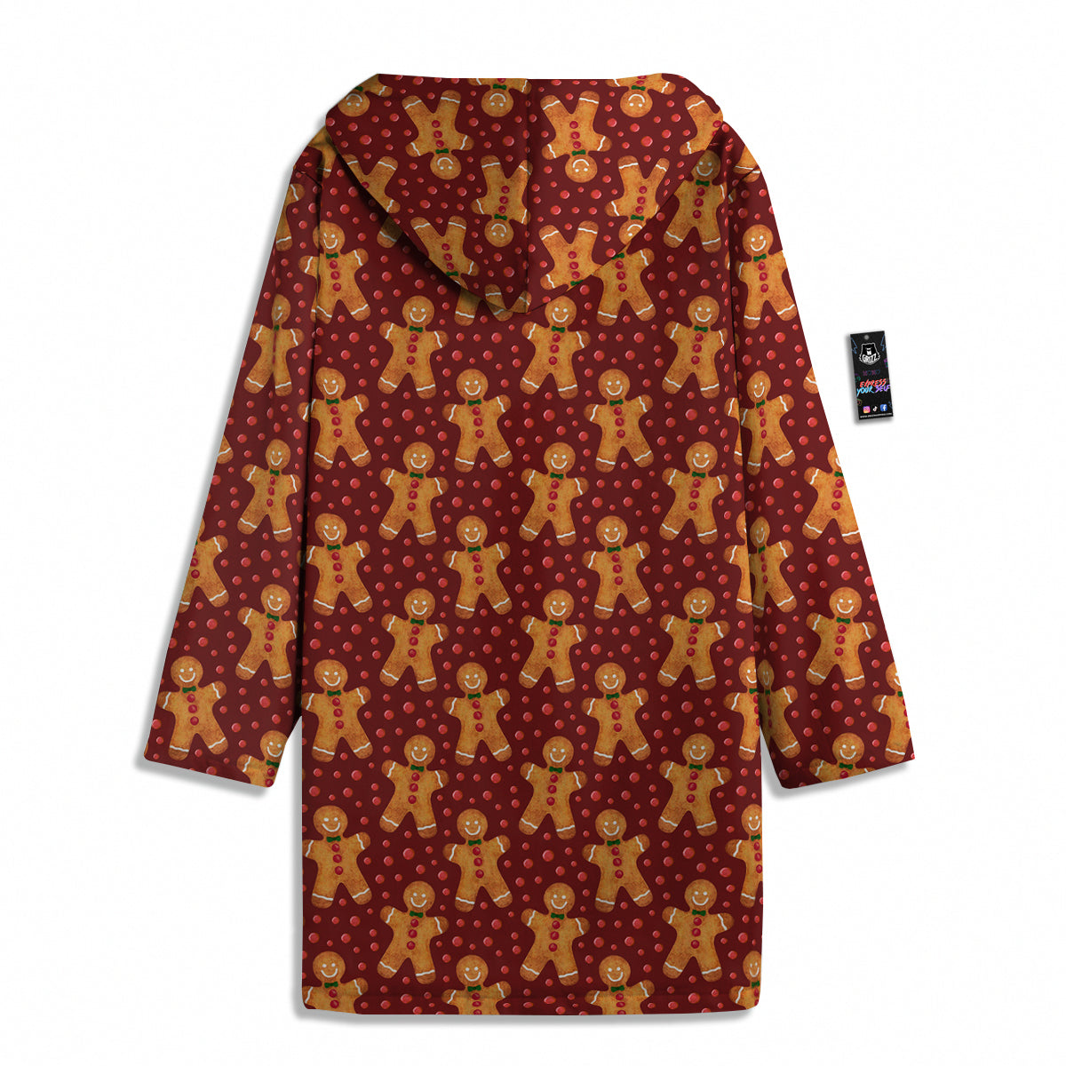 Gingerbread Brown Print Pattern Men's Windbreaker Jacket-grizzshop
