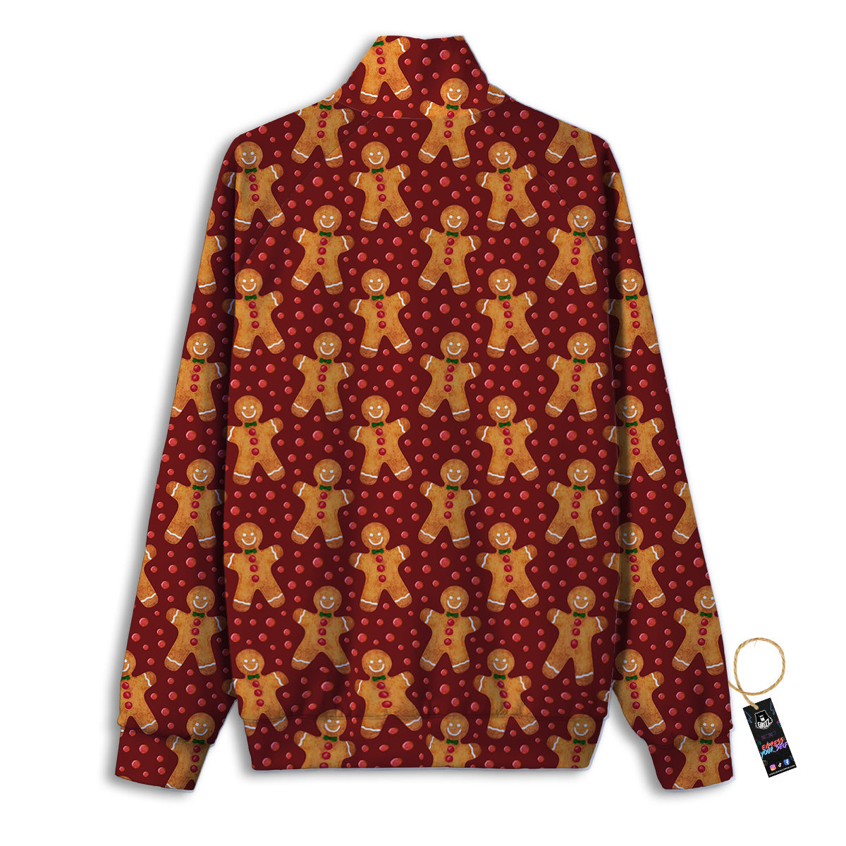 Gingerbread Brown Print Pattern Track Jacket-grizzshop