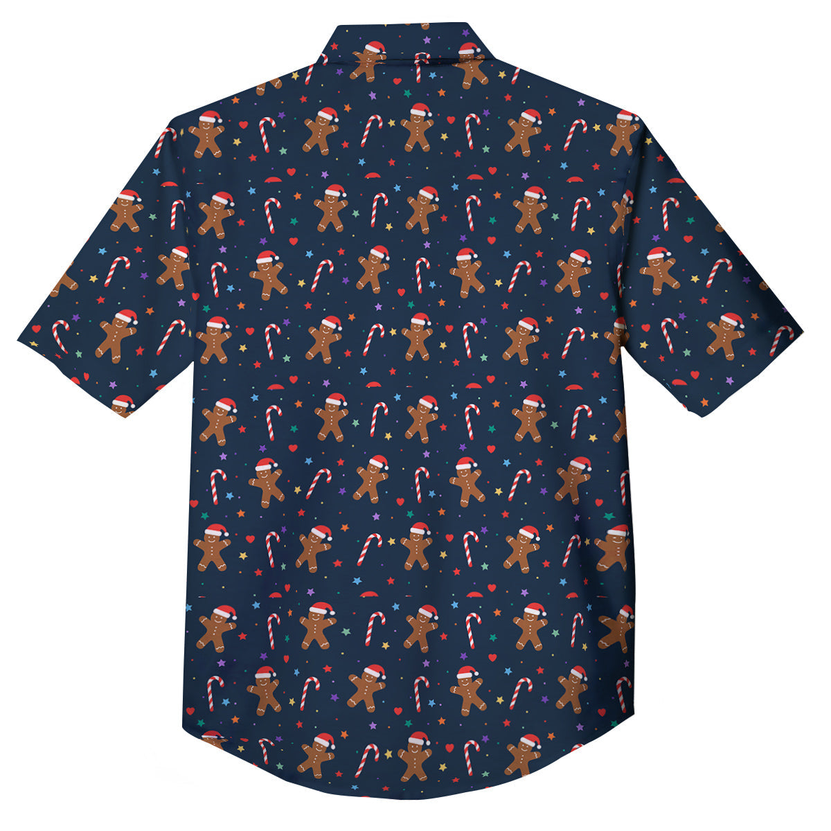 Gingerbread Christmas Print Pattern Button Up Shirt-grizzshop