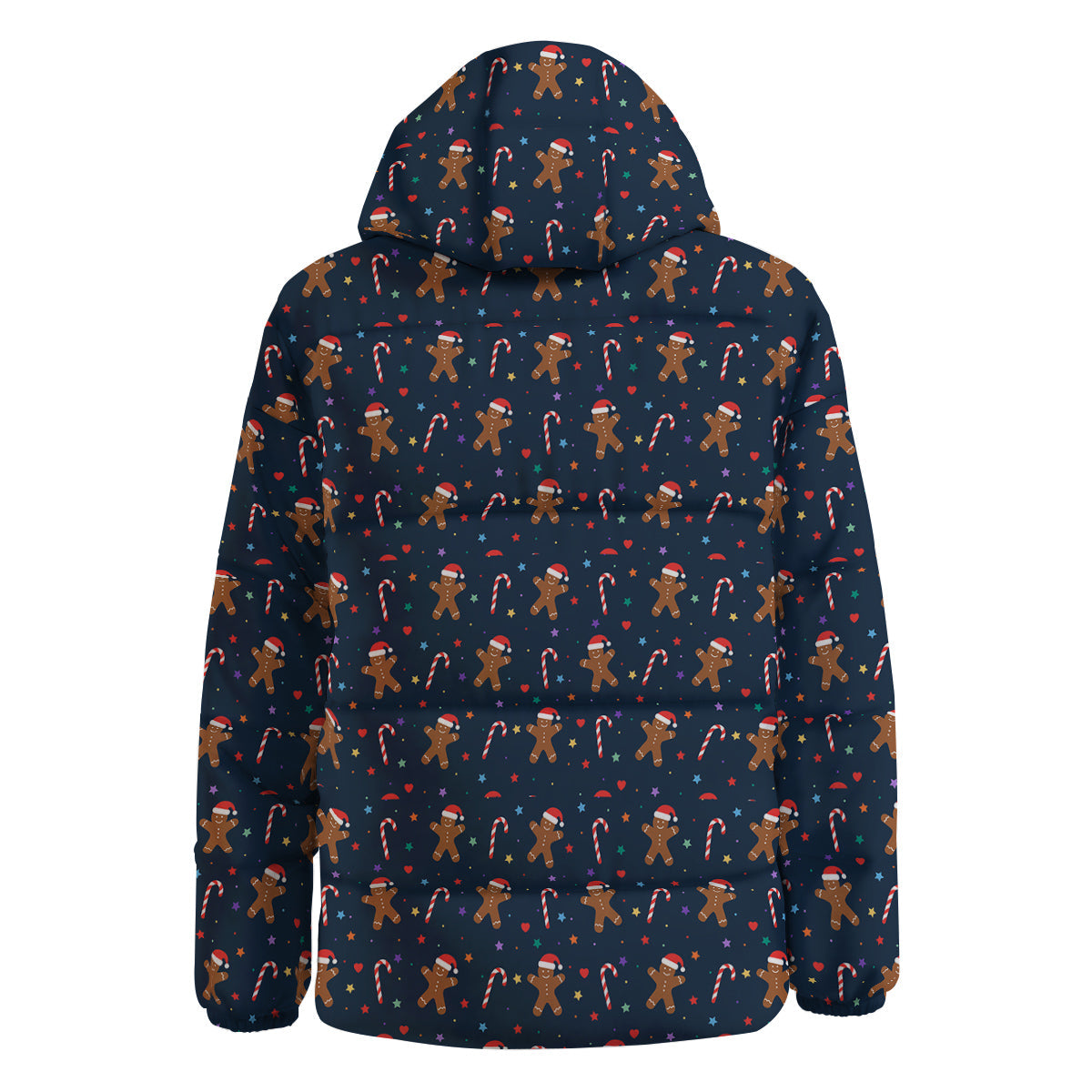 Gingerbread Christmas Print Pattern Down Jacket-grizzshop