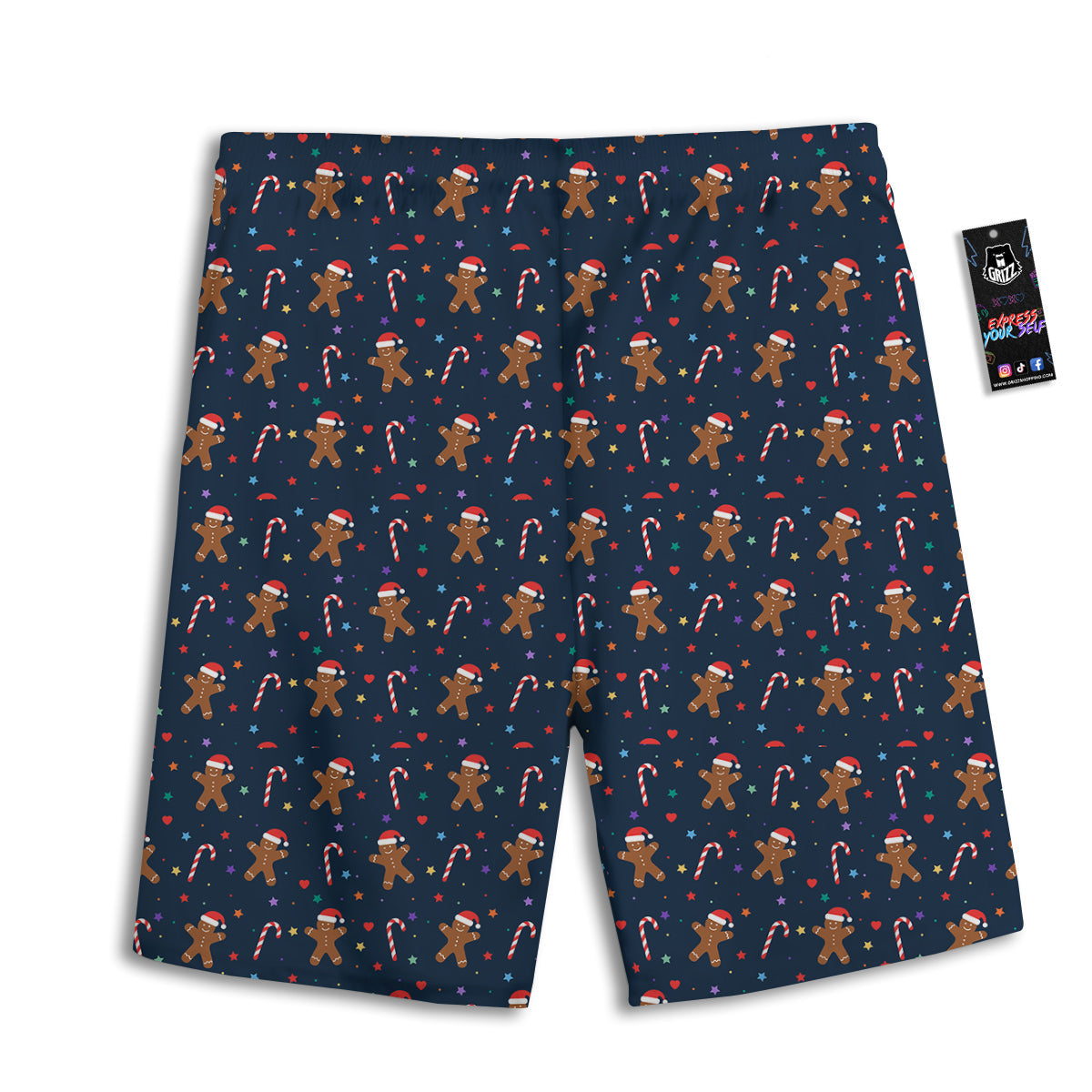 Gingerbread Christmas Print Pattern Men's Athletic Shorts