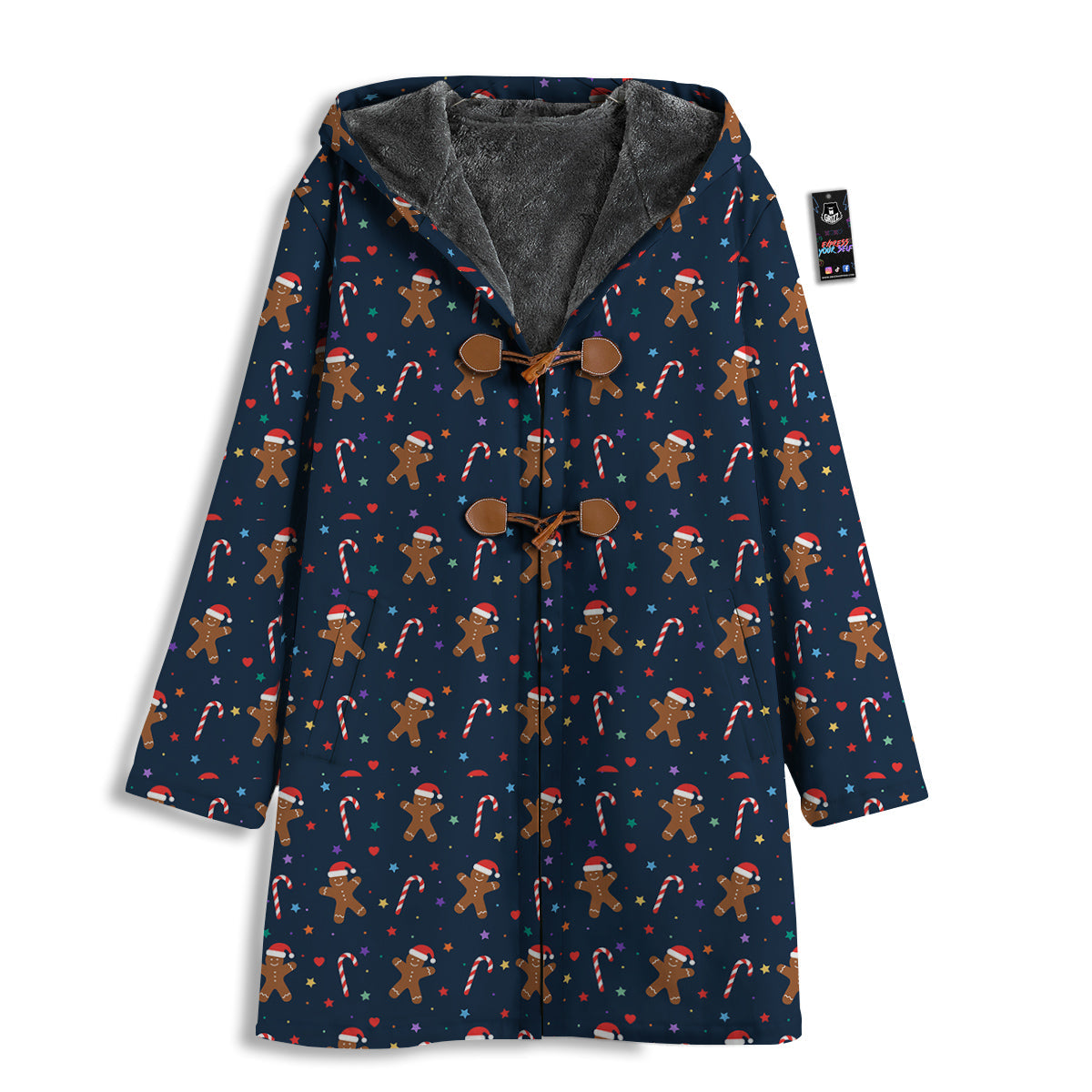Gingerbread Christmas Print Pattern Men's Windbreaker Jacket-grizzshop