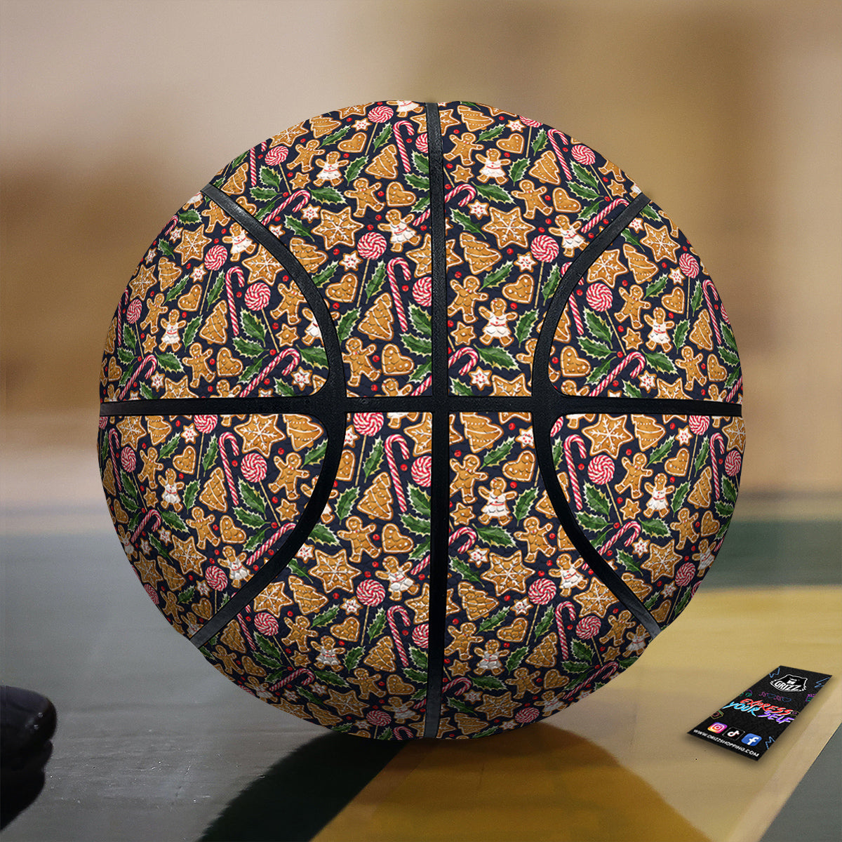 Gingerbread Cute Print Pattern Basketball-grizzshop
