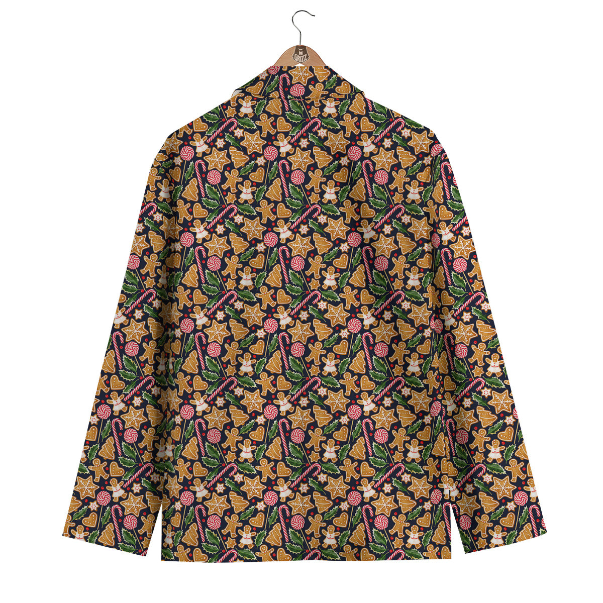 Gingerbread Cute Print Pattern Men's Blazer-grizzshop