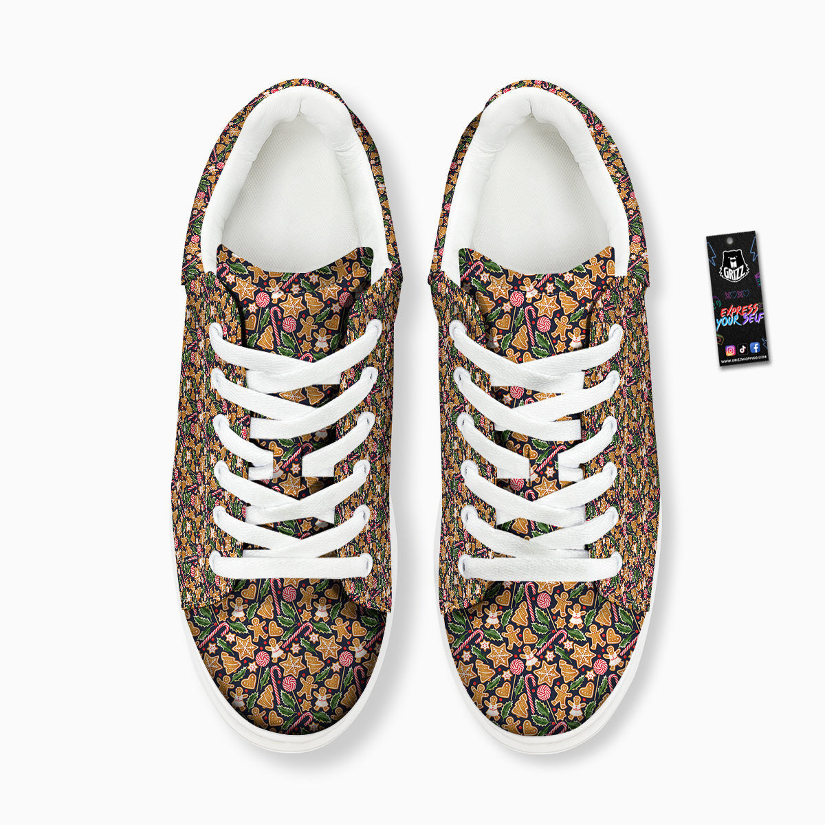 Gingerbread Cute Print Pattern Platform Shoes-grizzshop
