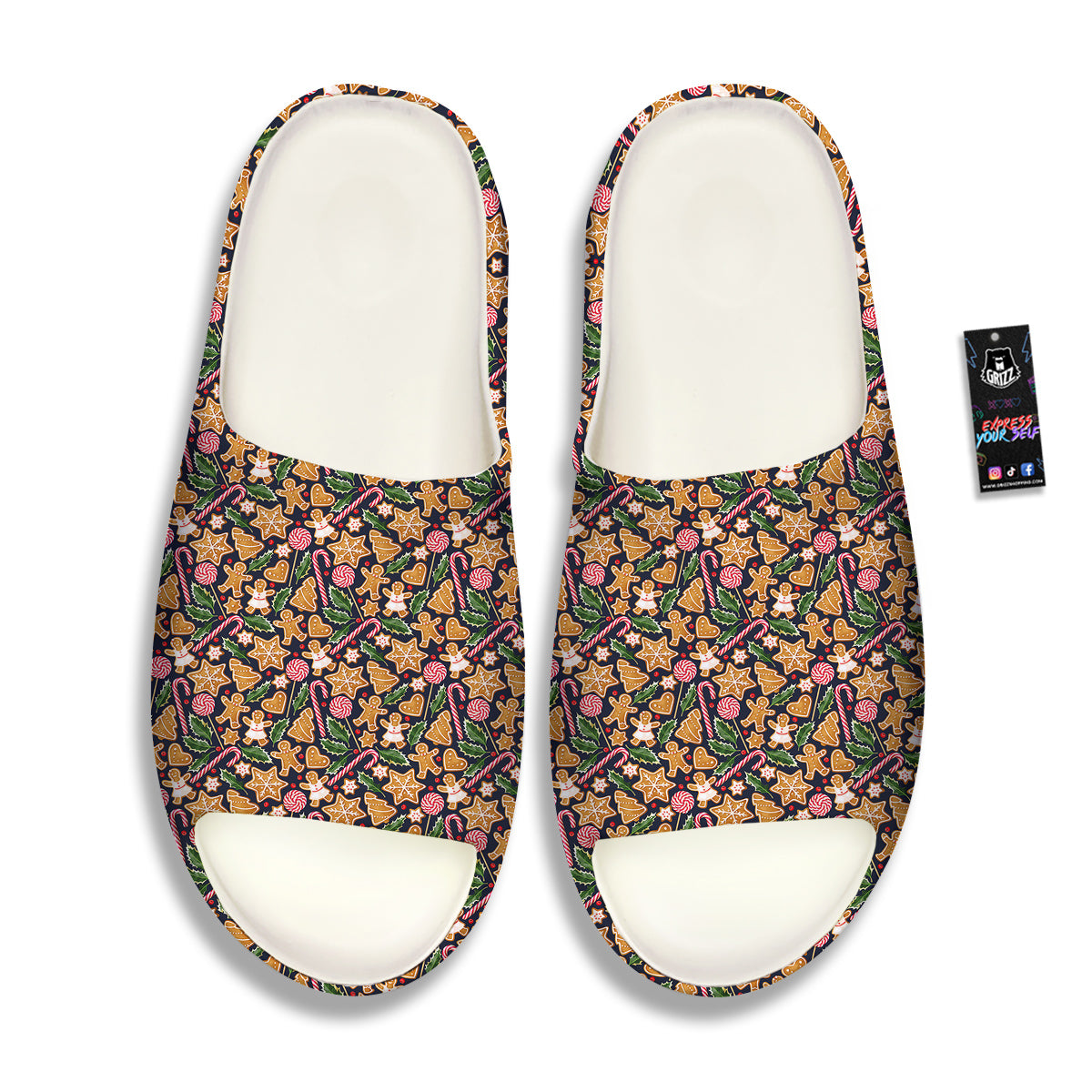 Gingerbread Cute Print Pattern Sandals-grizzshop