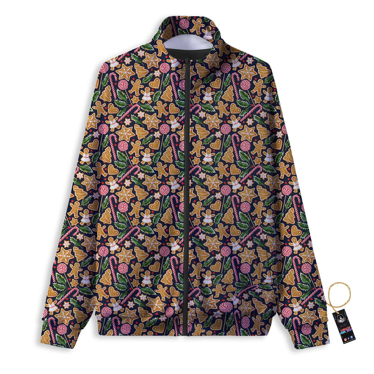 Gingerbread Cute Print Pattern Track Jacket-grizzshop