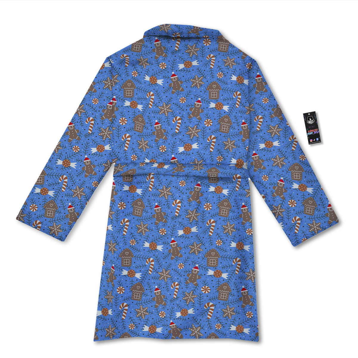 Gingerbread Man Christmas Print Pattern Bathrobe-grizzshop