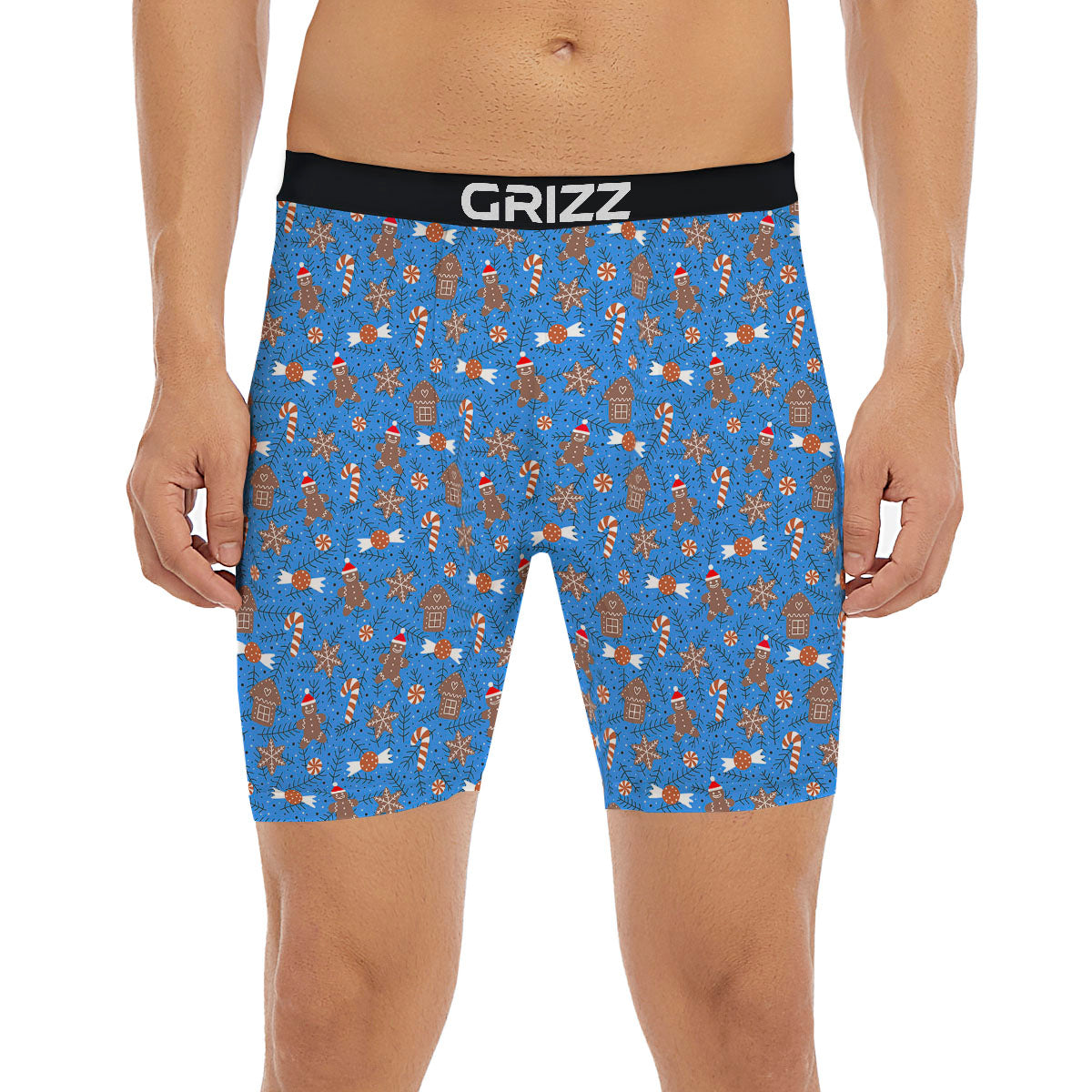 Gingerbread Man Christmas Print Pattern Boxer Briefs-grizzshop