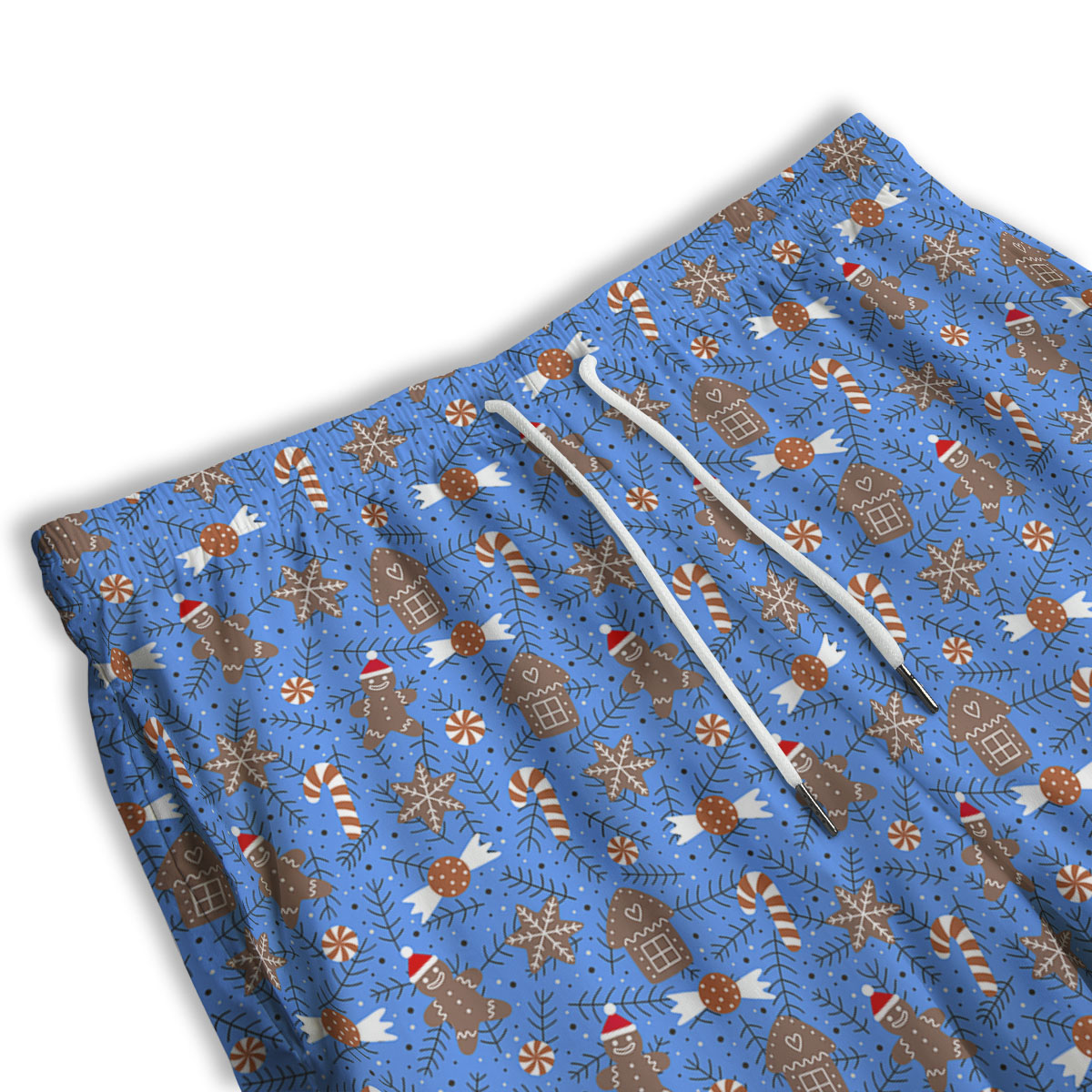 Gingerbread Man Christmas Print Pattern Men's Athletic Shorts