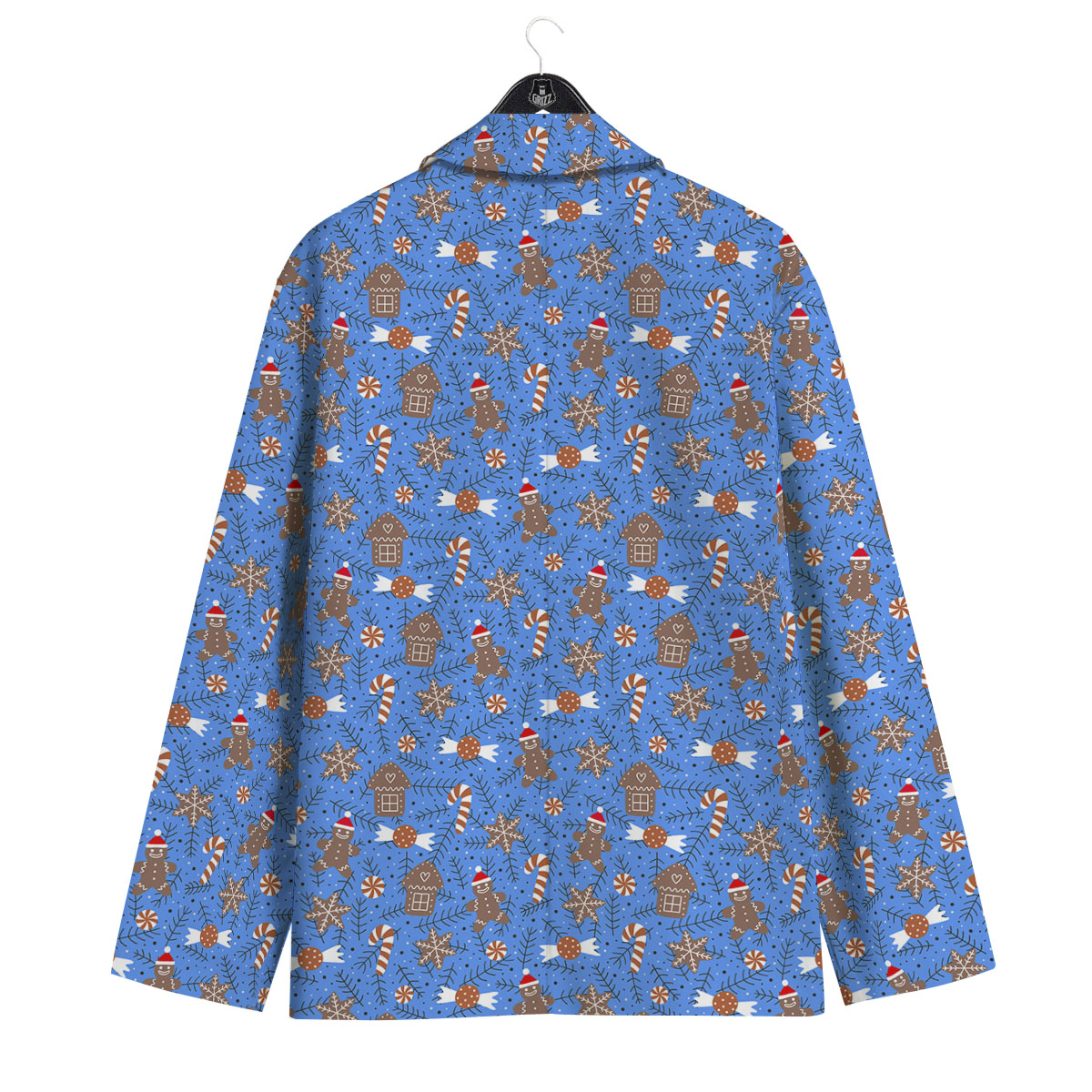 Gingerbread Man Christmas Print Pattern Men's Sport Coat-grizzshop