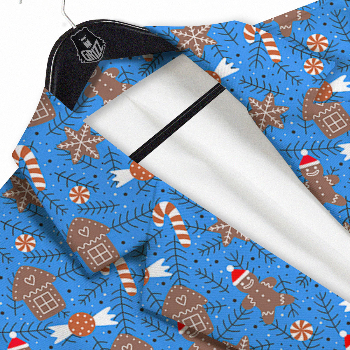 Gingerbread Man Christmas Print Pattern Men's Sport Coat-grizzshop