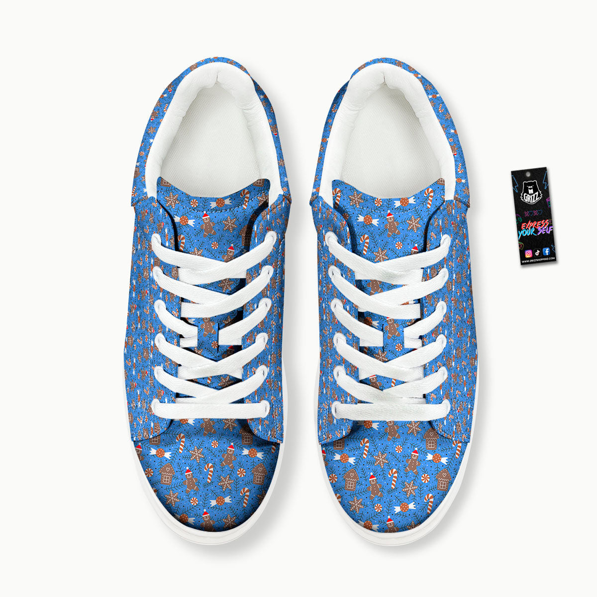 Gingerbread Man Christmas Print Pattern Platform Shoes-grizzshop