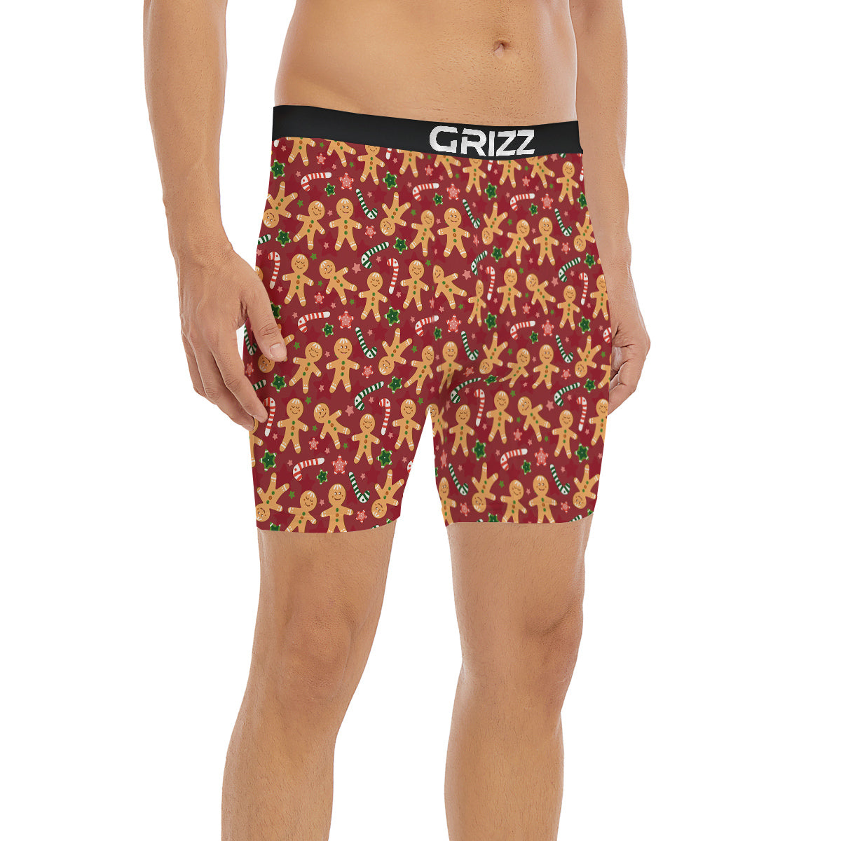 Gingerbread Man Cute Print Pattern Boxer Briefs-grizzshop