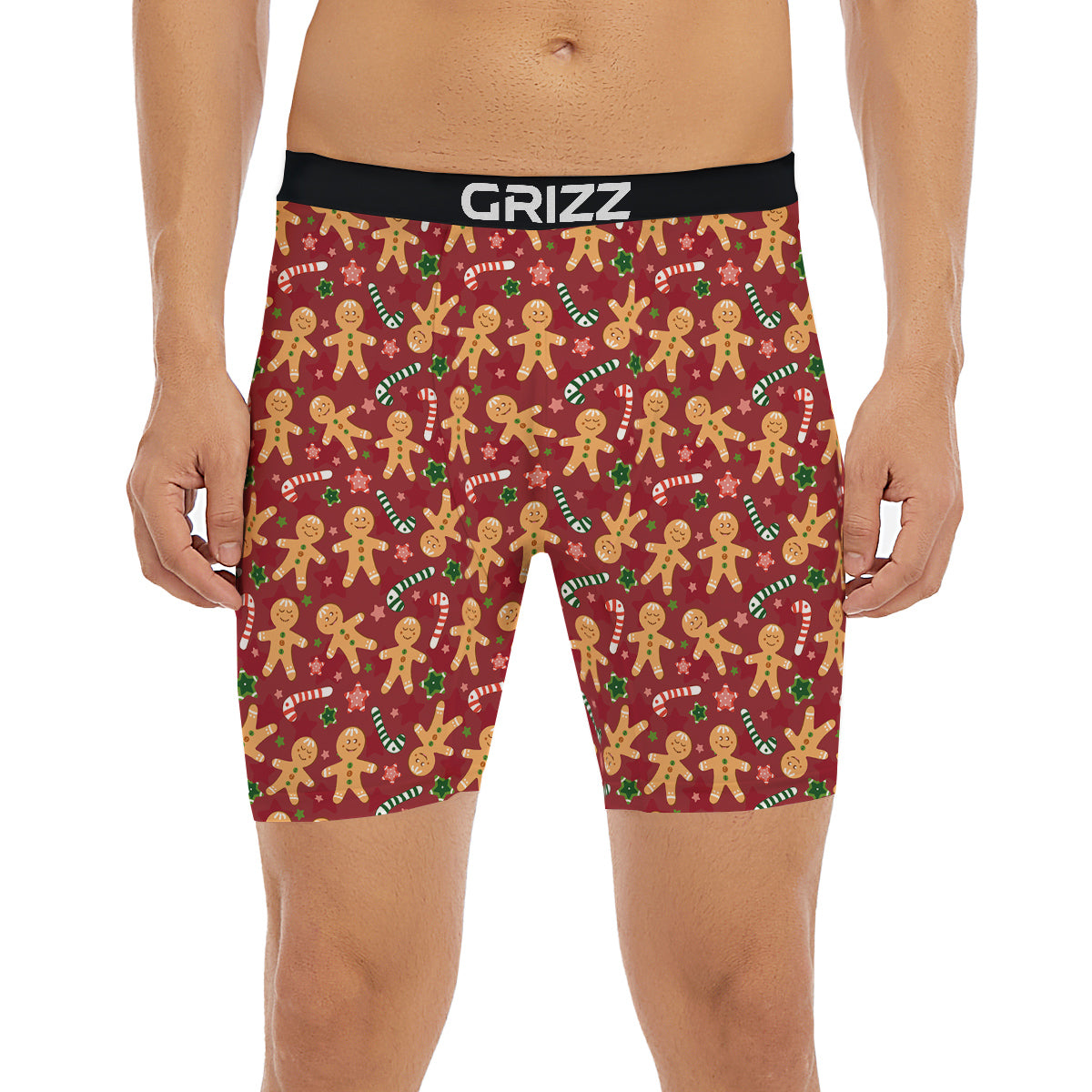 Gingerbread Man Cute Print Pattern Boxer Briefs-grizzshop