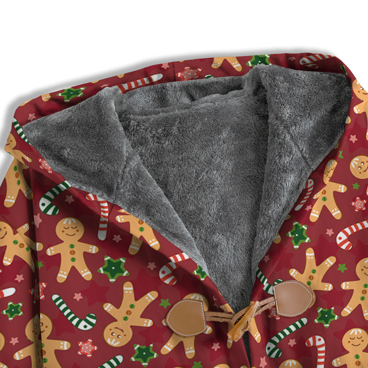 Gingerbread Man Cute Print Pattern Men's Windbreaker Jacket-grizzshop