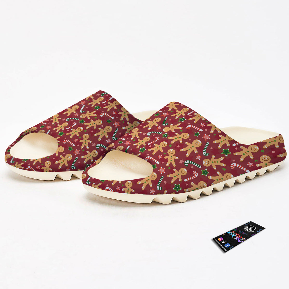 Gingerbread Man Cute Print Pattern Sandals-grizzshop