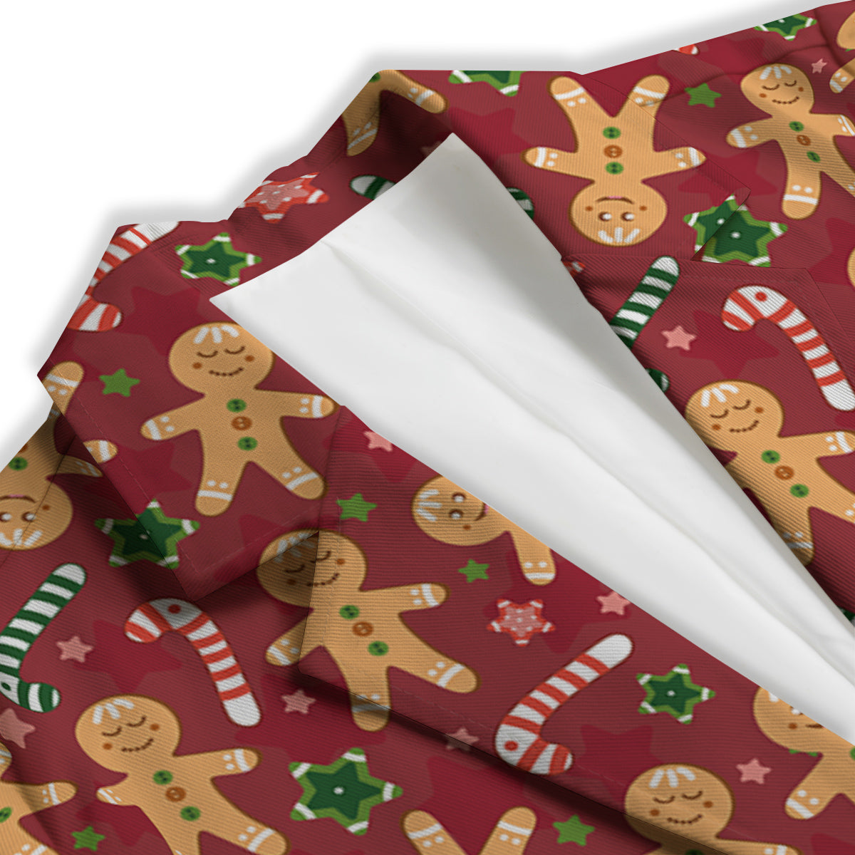Gingerbread Man Cute Print Pattern Women's Blazer-grizzshop