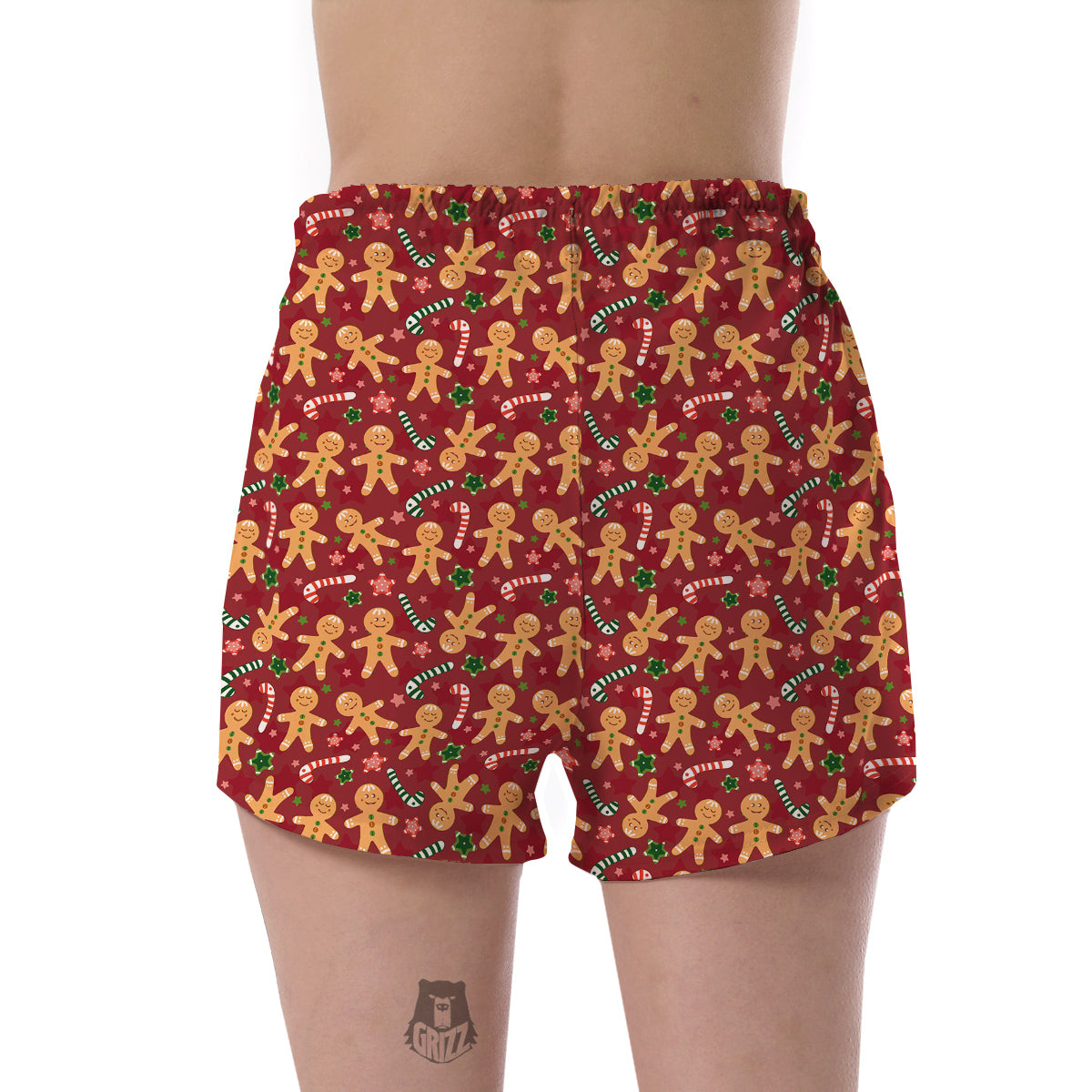 Gingerbread Man Cute Print Pattern Women's Shorts-grizzshop