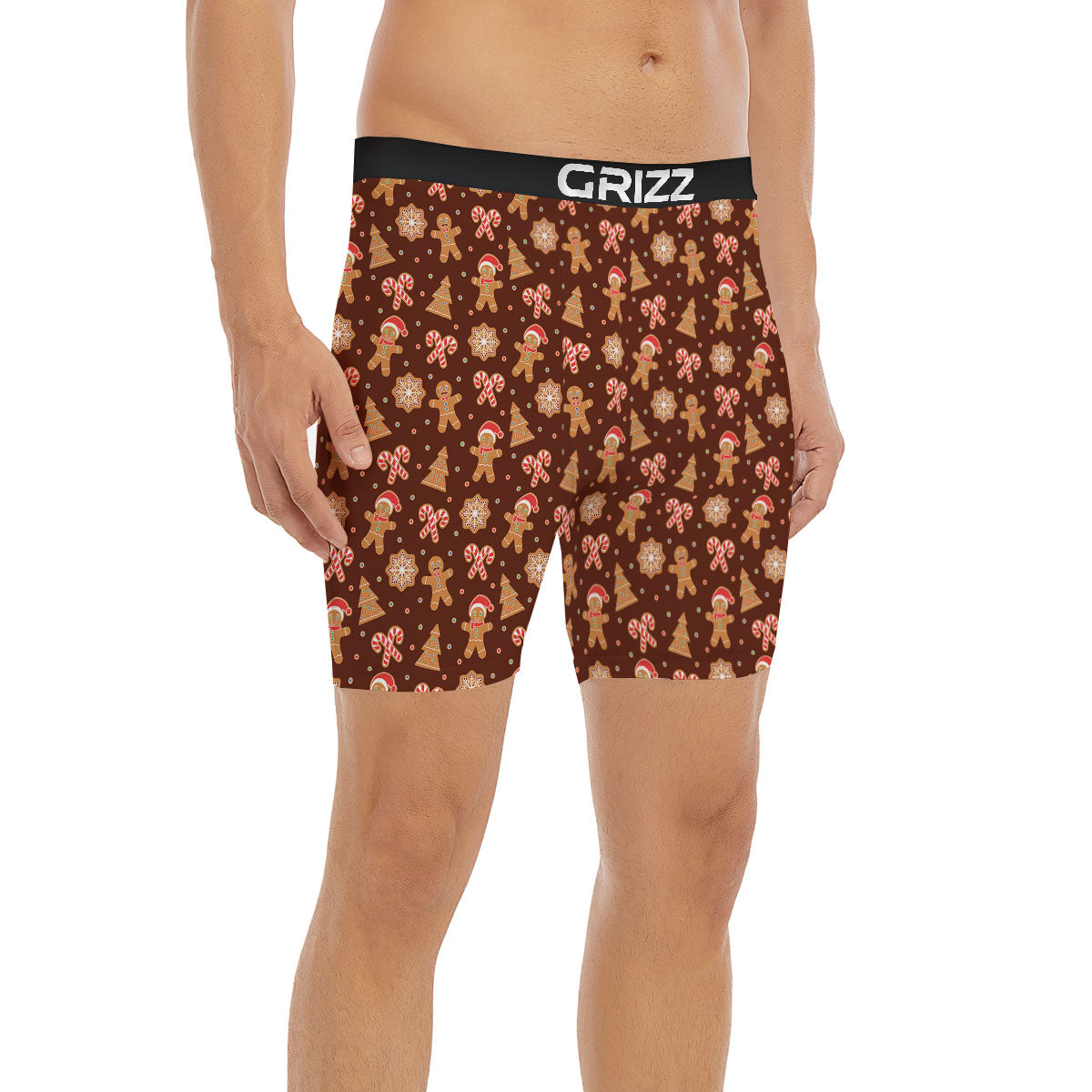 Gingerbread Man Print Pattern Boxer Briefs-grizzshop