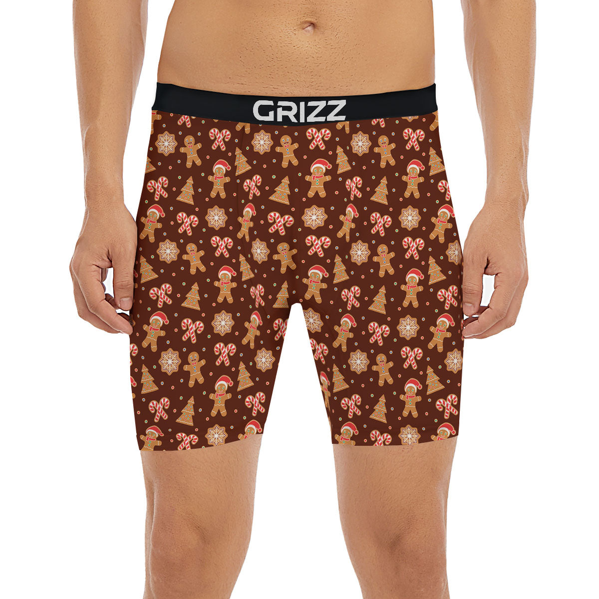 Gingerbread Man Print Pattern Boxer Briefs-grizzshop