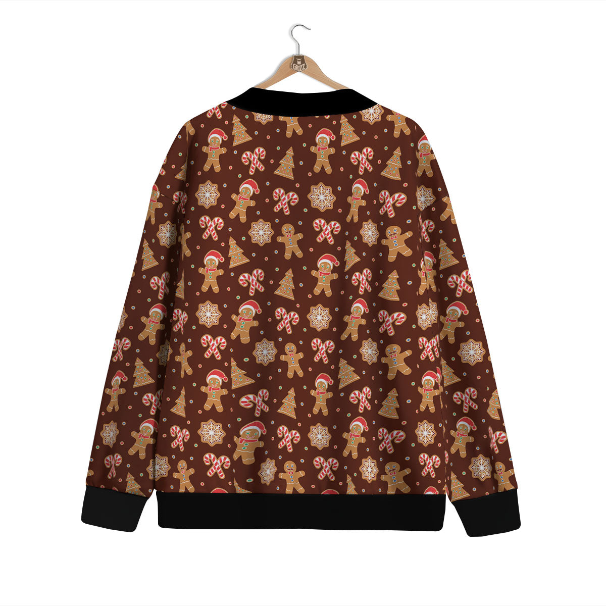 Gingerbread Man Print Pattern Cardigan-grizzshop