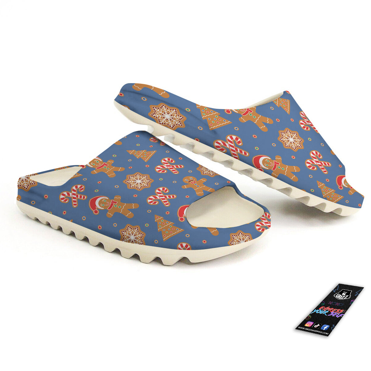 Gingerbread Man Xmas Print Pattern Sandals-grizzshop