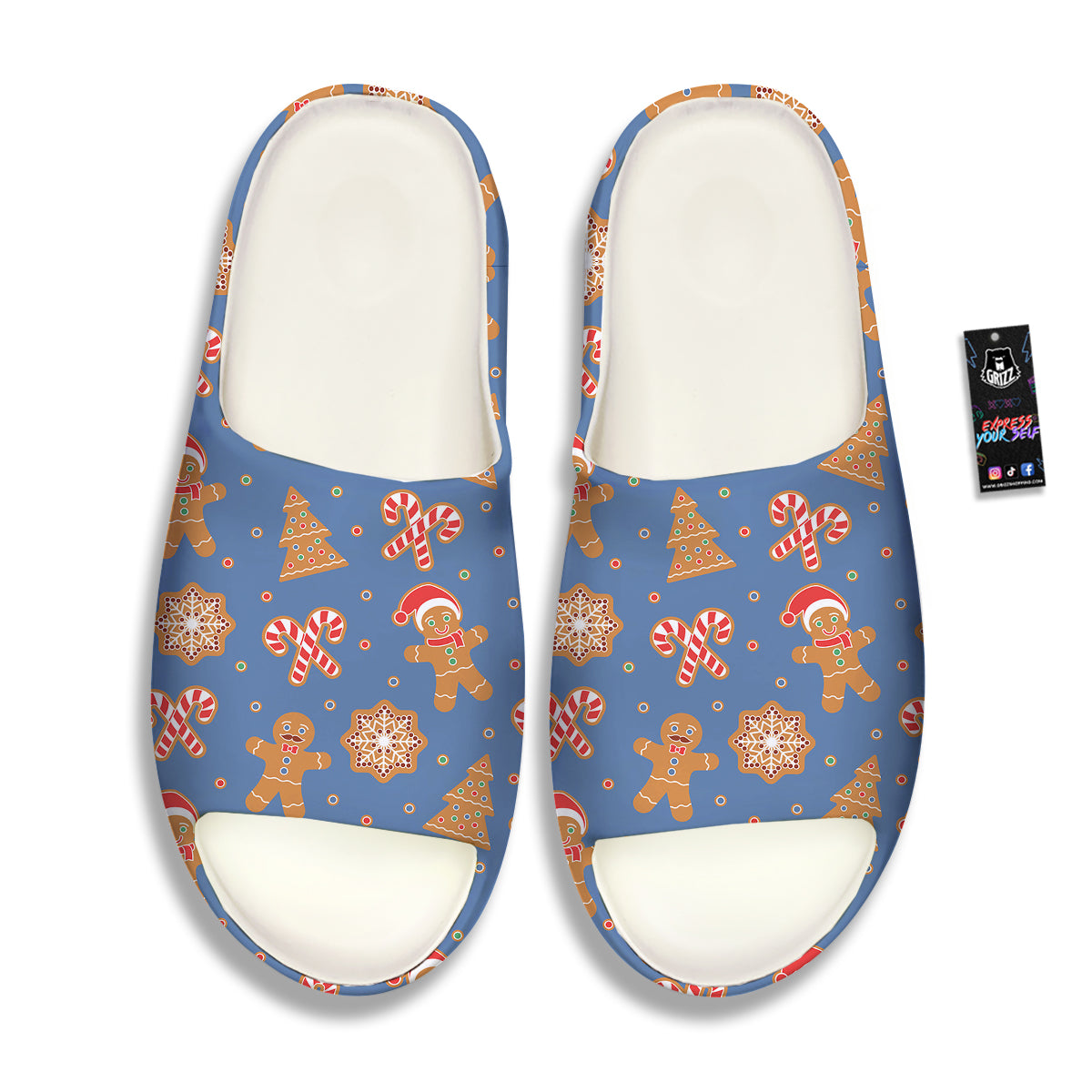 Gingerbread Man Xmas Print Pattern Sandals-grizzshop