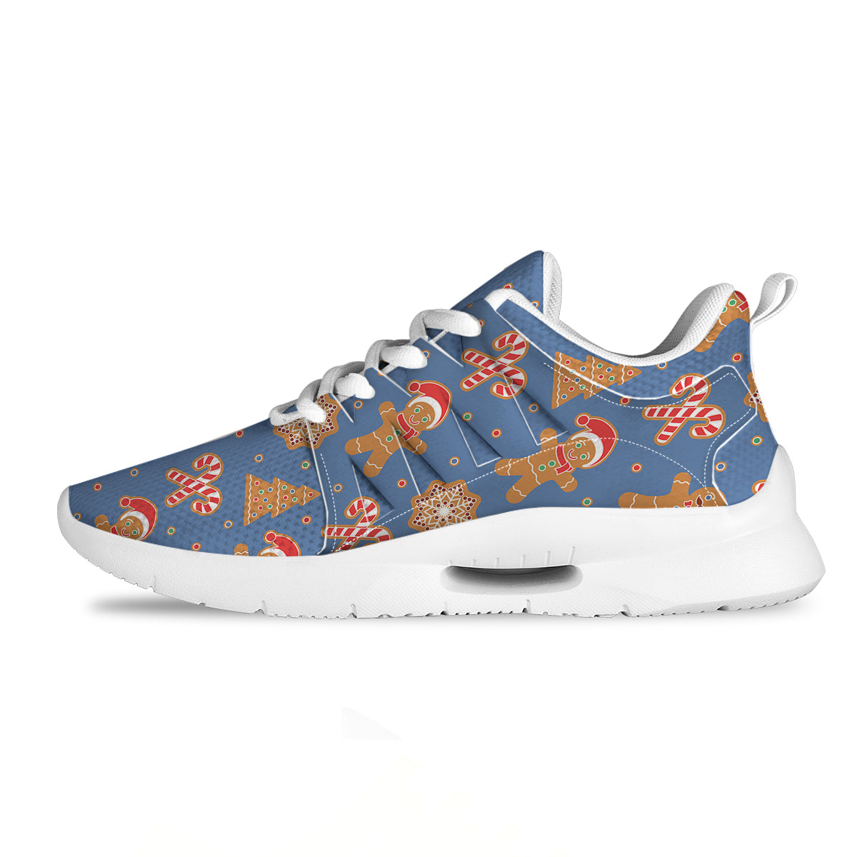 Gingerbread Man Xmas Print Pattern Tennis Shoes-grizzshop