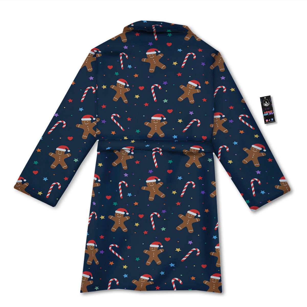 Gingerbread Xmas Print Pattern Bathrobe-grizzshop