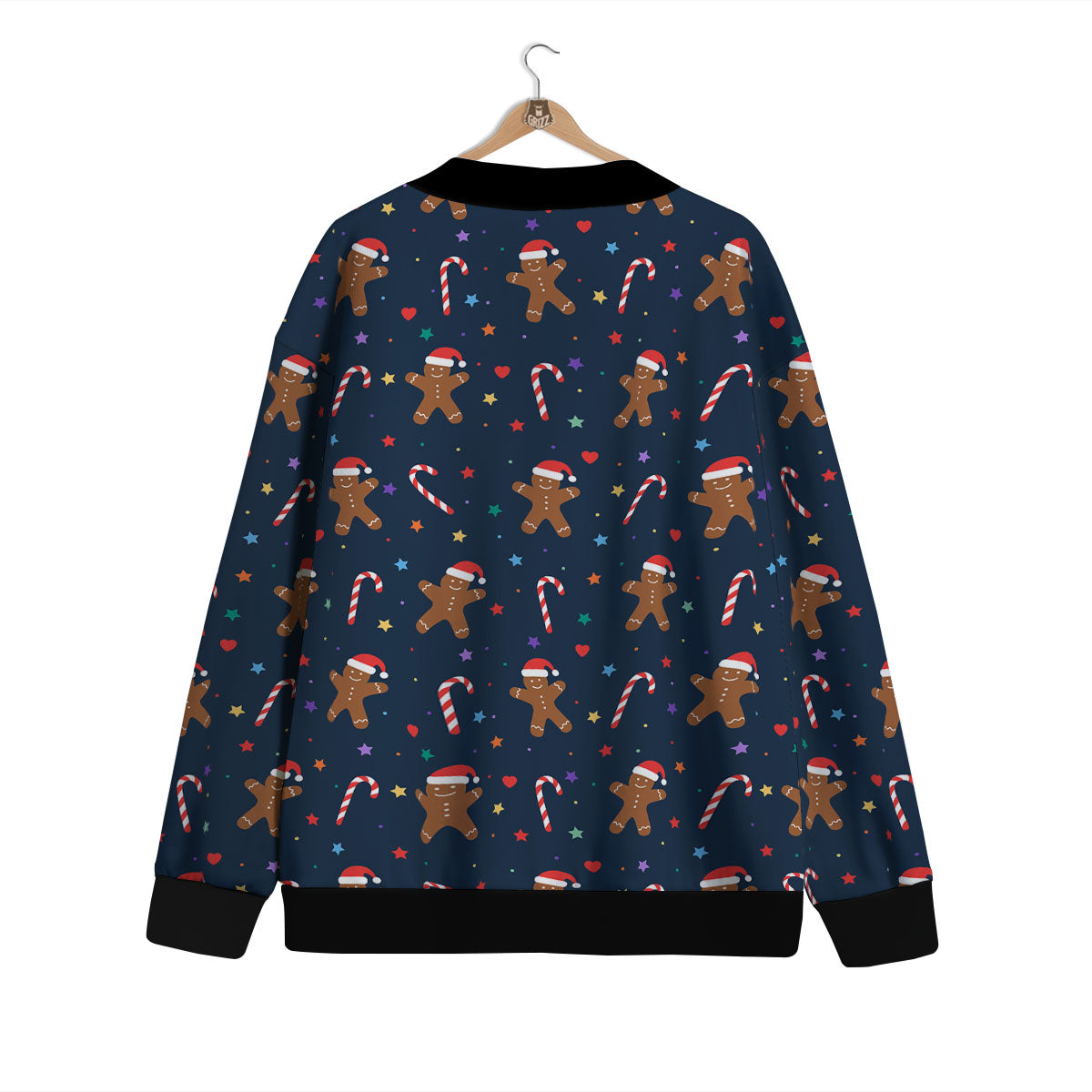 Gingerbread Xmas Print Pattern Cardigan-grizzshop