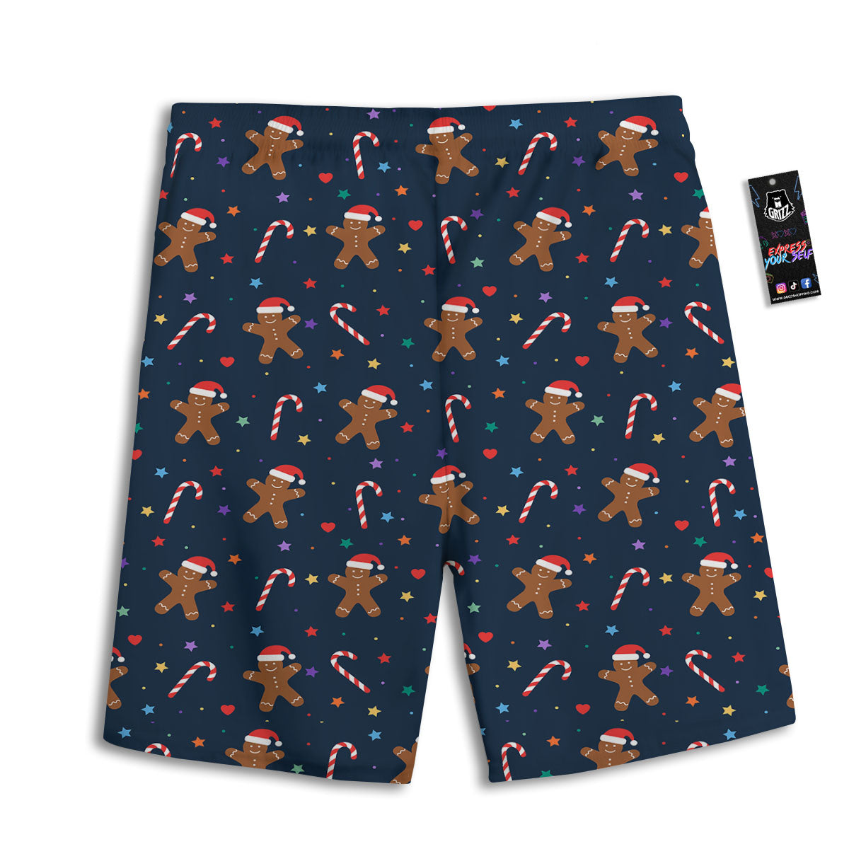 Gingerbread Xmas Print Pattern Men's Athletic Shorts