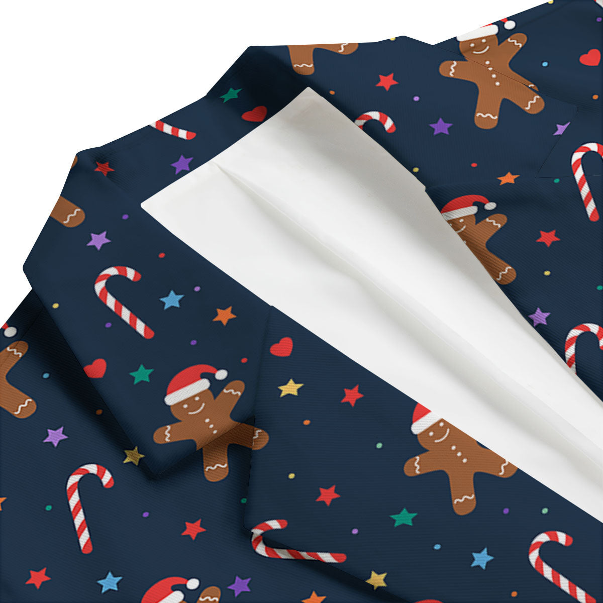Gingerbread Xmas Print Pattern Men's Blazer-grizzshop