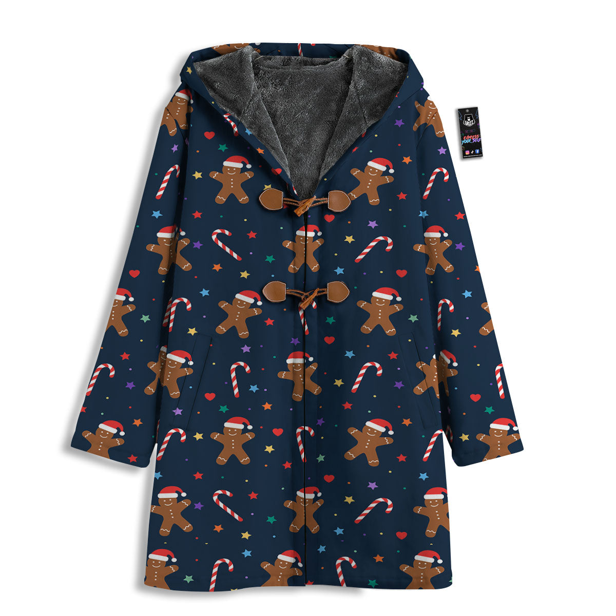 Gingerbread Xmas Print Pattern Men's Windbreaker Jacket-grizzshop