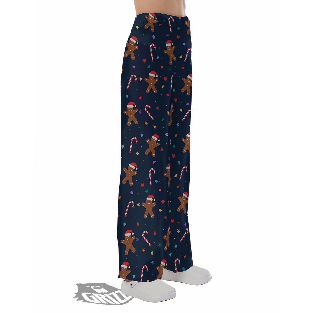 Gingerbread Xmas Print Pattern Pajama Pants-grizzshop