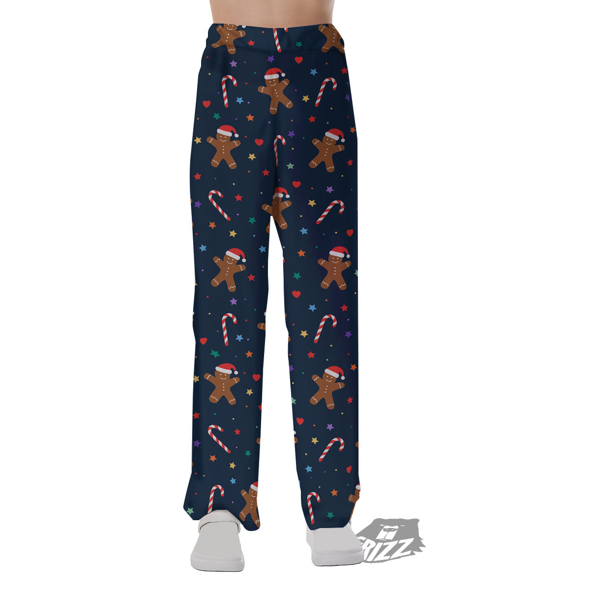 Gingerbread Xmas Print Pattern Pajama Pants-grizzshop