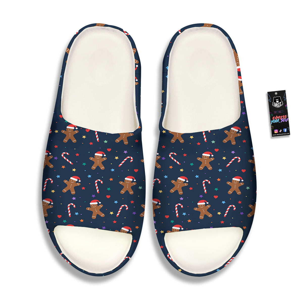 Gingerbread Xmas Print Pattern Sandals-grizzshop