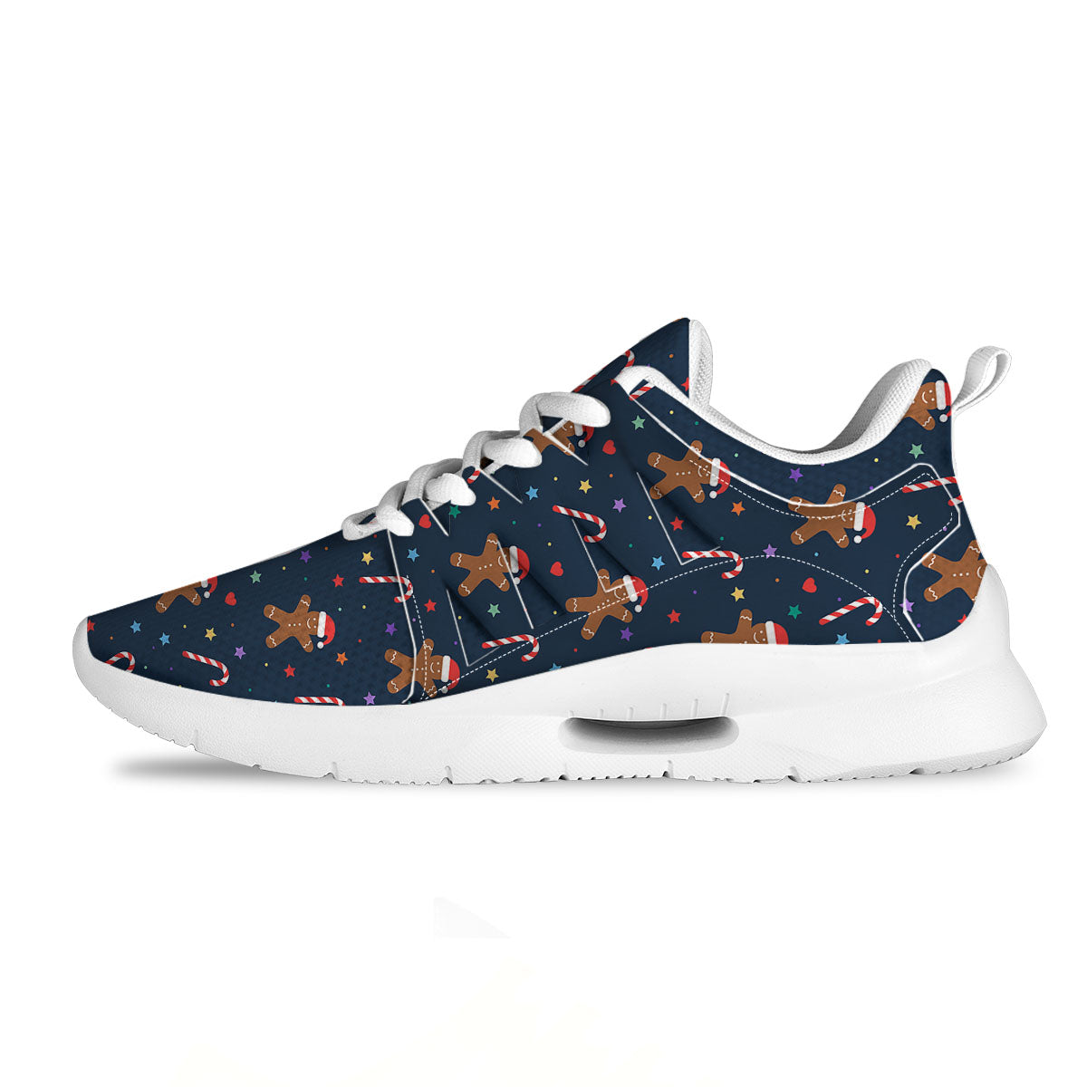 Gingerbread Xmas Print Pattern Tennis Shoes-grizzshop