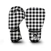 Gingham Black Pattern Print Boxing Gloves-grizzshop