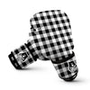 Gingham Black Pattern Print Boxing Gloves-grizzshop