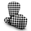 Gingham Black Pattern Print Boxing Gloves-grizzshop